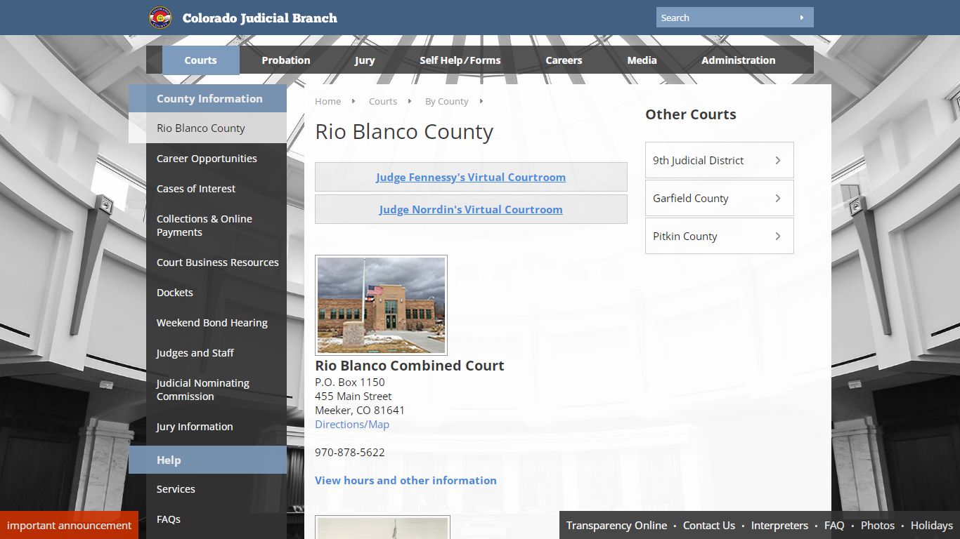 Colorado Judicial Branch - Rio Blanco County - Homepage